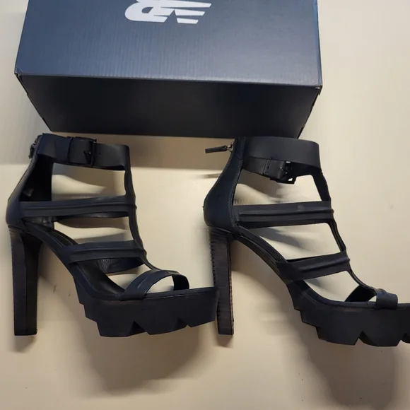 VIC MATIE Leather High Heeled Grip Fast Sole Platform Sandals Shoes - Sz EU 39 - Picture 2 of 16